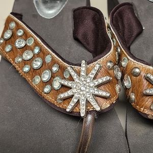 Atlas rhinestone bling platform flip flop sandals size 10